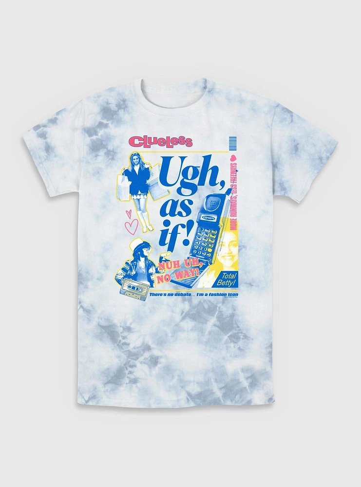 Clueless Ugh As If Collage Tie-Dye T-Shirt