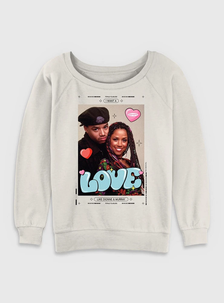 Clueless Love Dionne and Murray Womens Slouchy Sweatshirt
