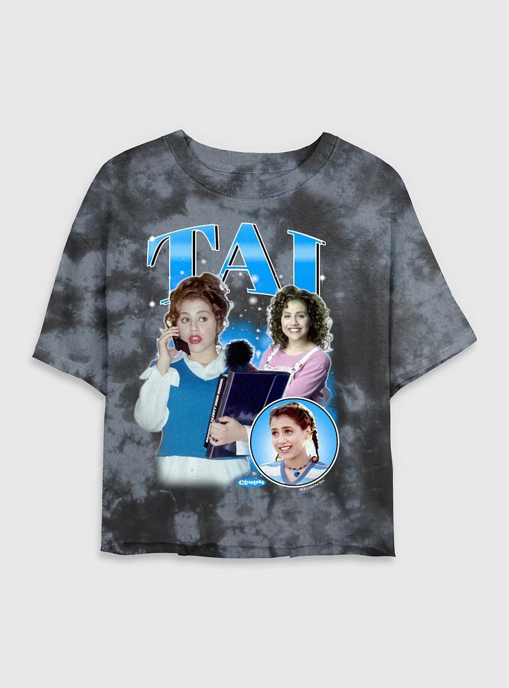 Clueless Y2k Tai Tie Dye Crop Womens T-Shirt