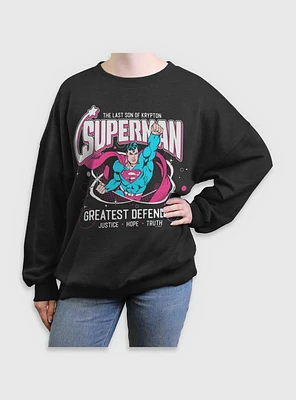 DC Comics Superman Greatest Defender Girls Oversized Sweatshirt BoxLunch Web Exclusive