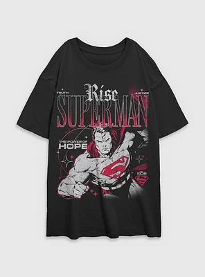 DC Comics Superman Rise Truth Justice Hope Girls Oversized T-Shirt BoxLunch Web Exclusive