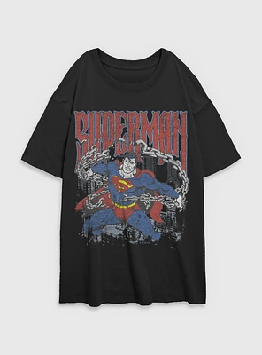 DC Comics Superman Unchained Girls Oversized T-Shirt BoxLunch Web Exclusive