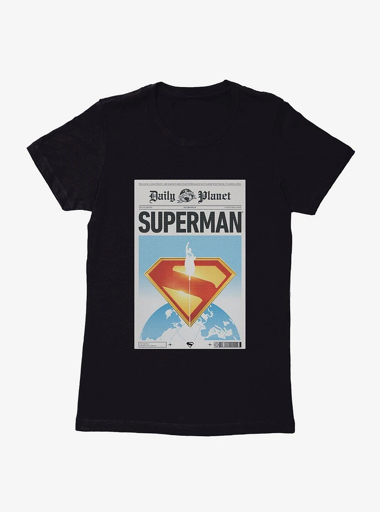 DC Comics Superman Daily Planet Front Page Womens T-Shirt