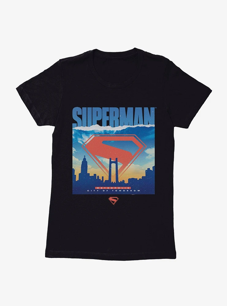 DC Comics Superman Metropolis Silhouette Womens T-Shirt