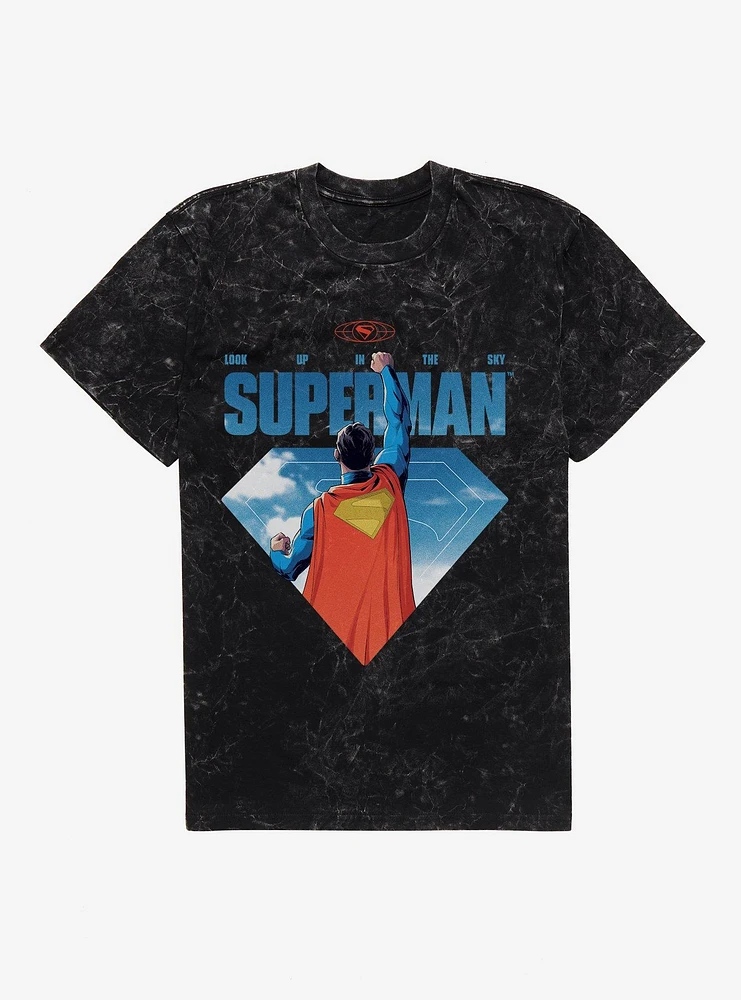 DC Comics Superman Look Up Animation Mineral Wash T-Shirt