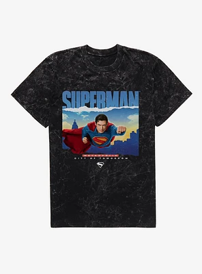 DC Comics Superman Metropolis City Of Tomorrow Mineral Wash T-Shirt