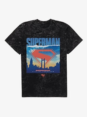 DC Comics Superman Metropolis Silhouette Mineral Wash T-Shirt