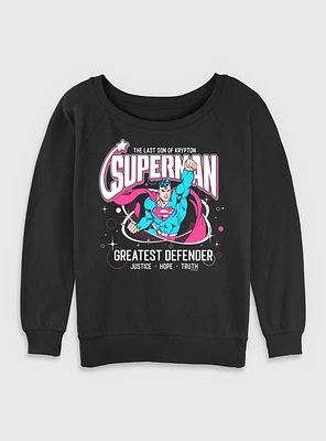 DC Comics Superman Greatest Defender Girls Slouchy Sweatshirt BoxLunch Web Exclusive