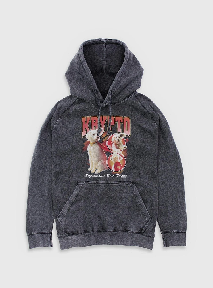 DC Comics Superman Krypto Superman's Best Friend Mineral Wash Hoodie BoxLunch Web Exclusive