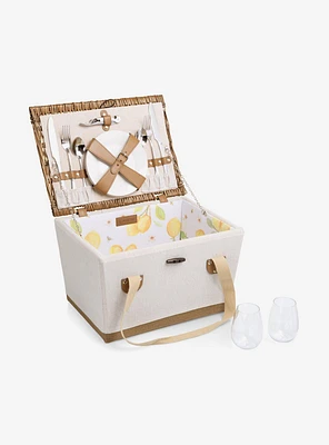 Lemongrove Bees & Lemons Picnic Basket For 2