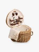 Antique White Heart Picnic Basket