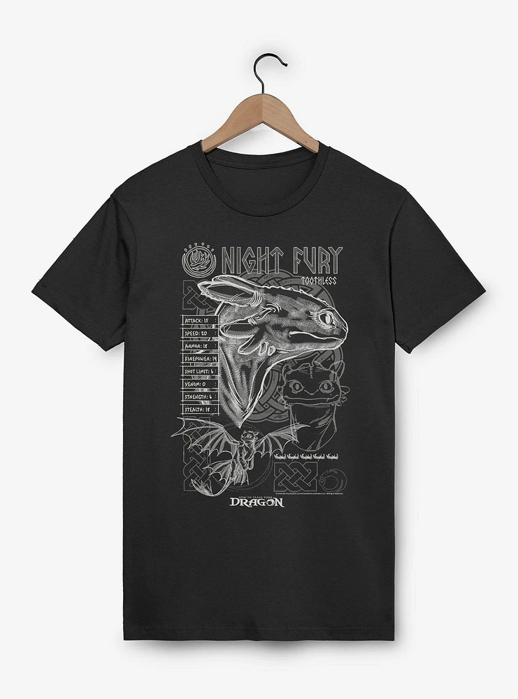 How To Train Your Dragon Night Fury Stats T-Shirt