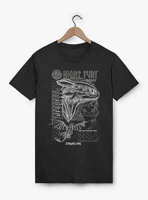 How To Train Your Dragon Night Fury Stats T-Shirt