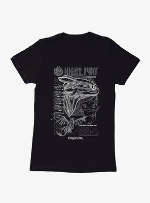 How To Train Your Dragon Night Fury Stats Womens T-Shirt