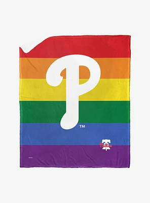MLB Philadelphia Phillies Pride Series Silk Touch Sherpa Throw Blanket