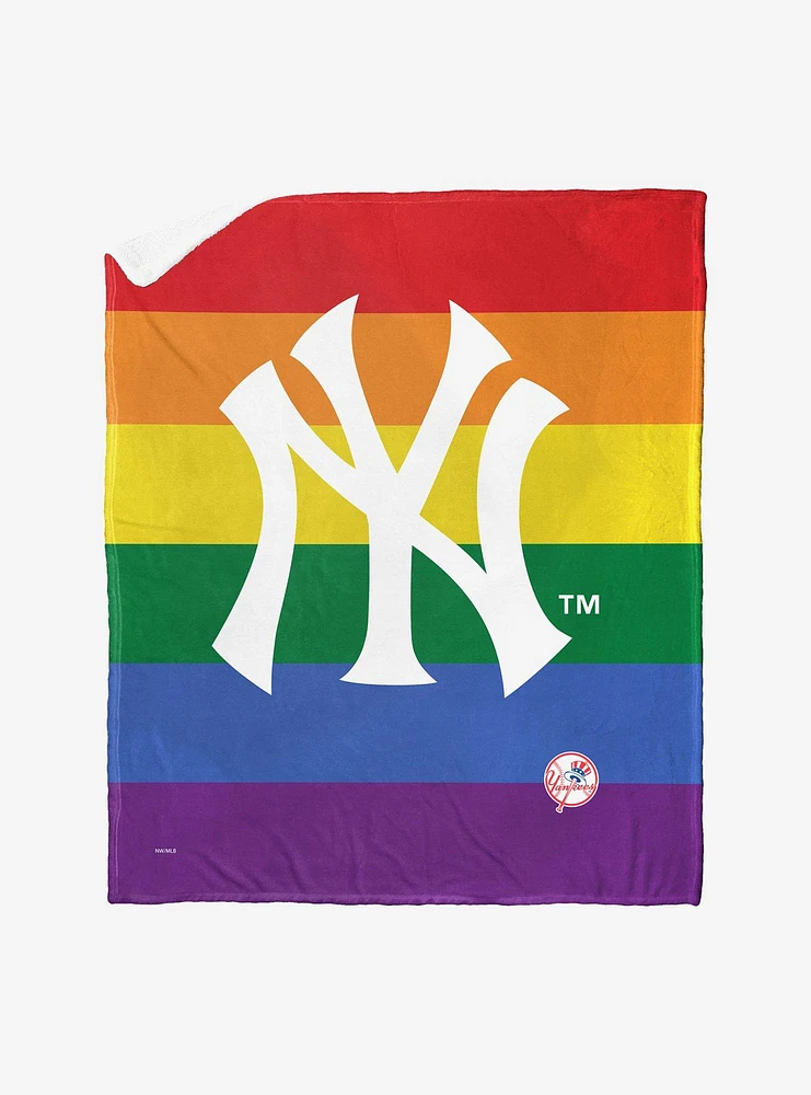 MLB New York Yankees Pride Series Silk Touch Sherpa Throw Blanket