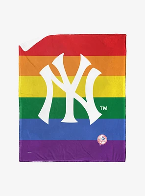 MLB New York Yankees Pride Series Silk Touch Sherpa Throw Blanket