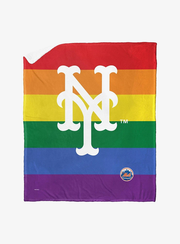 MLB New York Mets Pride Series Silk Touch Sherpa Throw Blanket