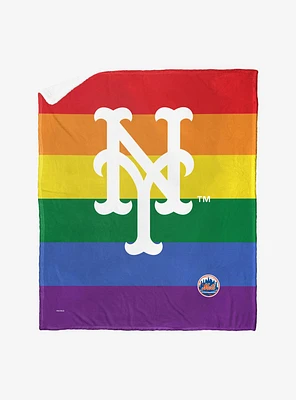 MLB New York Mets Pride Series Silk Touch Sherpa Throw Blanket