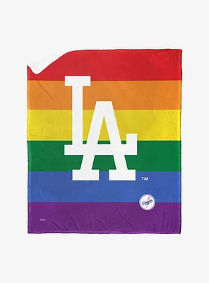MLB Los Angeles Dodgers Pride Series Silk Touch Sherpa Throw Blanket
