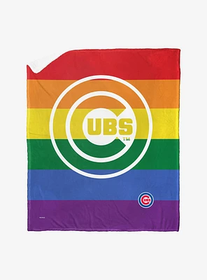 MLB Chicago Cubs Pride Series Silk Touch Sherpa Throw Blanket