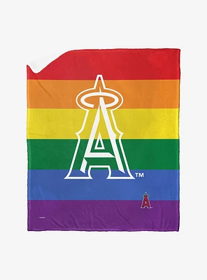 MLB Los Angeles Angels Pride Series Silk Touch Sherpa Throw Blanket