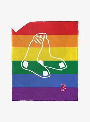 MLB Boston Red Sox Pride Series Silk Touch Sherpa Throw Blanket