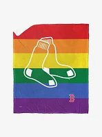 MLB Boston Red Sox Pride Series Silk Touch Sherpa Throw Blanket