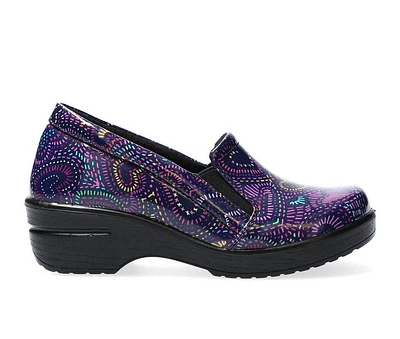 Women's Easy Works by Street Leeza Purple Hearts Slip-Resistant Clogs