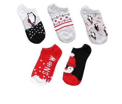 Apara 5 Pr Women's Holiday No Show Socks