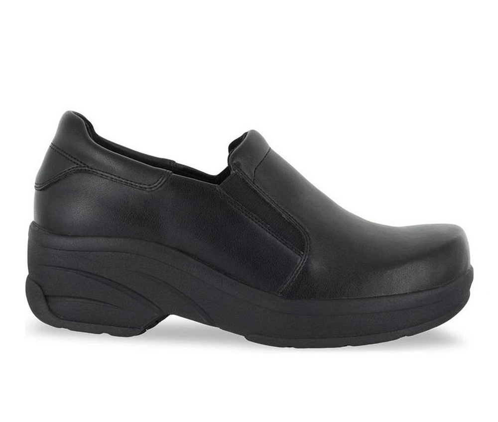 Women's Easy Works by Street Appreciate Black Leather Slip-Resistant Clogs