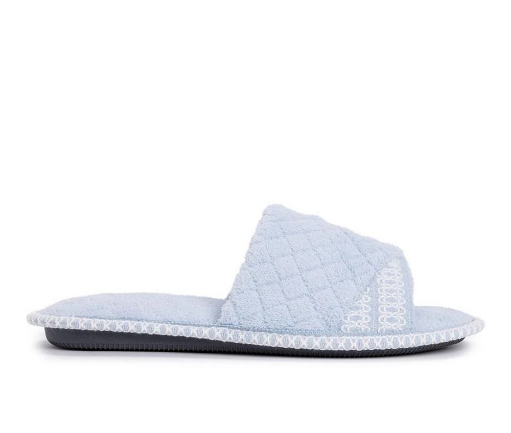 MUK LUKS Sally Micro Chenille Open Toe Scuff Slippers