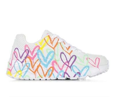 Girls' Skechers Street Little Kid & Big Uno Lite Heart Wedge Sneakers