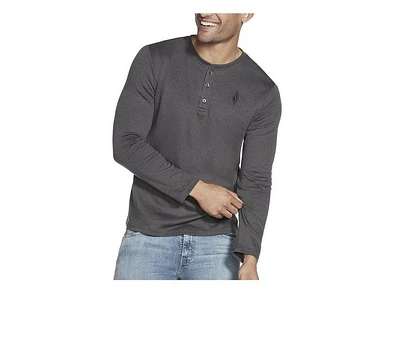 Skechers Go Apparel Men's Knit Pique Henley Long Sleeve Shirt