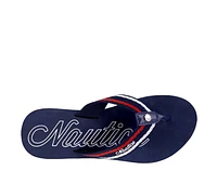 Women's Nautica White Dune Webbing Flip-Flops