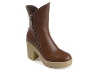 Women's Journee Collection Jaquie Block Heel Platform Booties