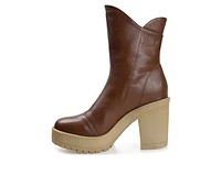 Women's Journee Collection Jaquie Block Heel Platform Booties