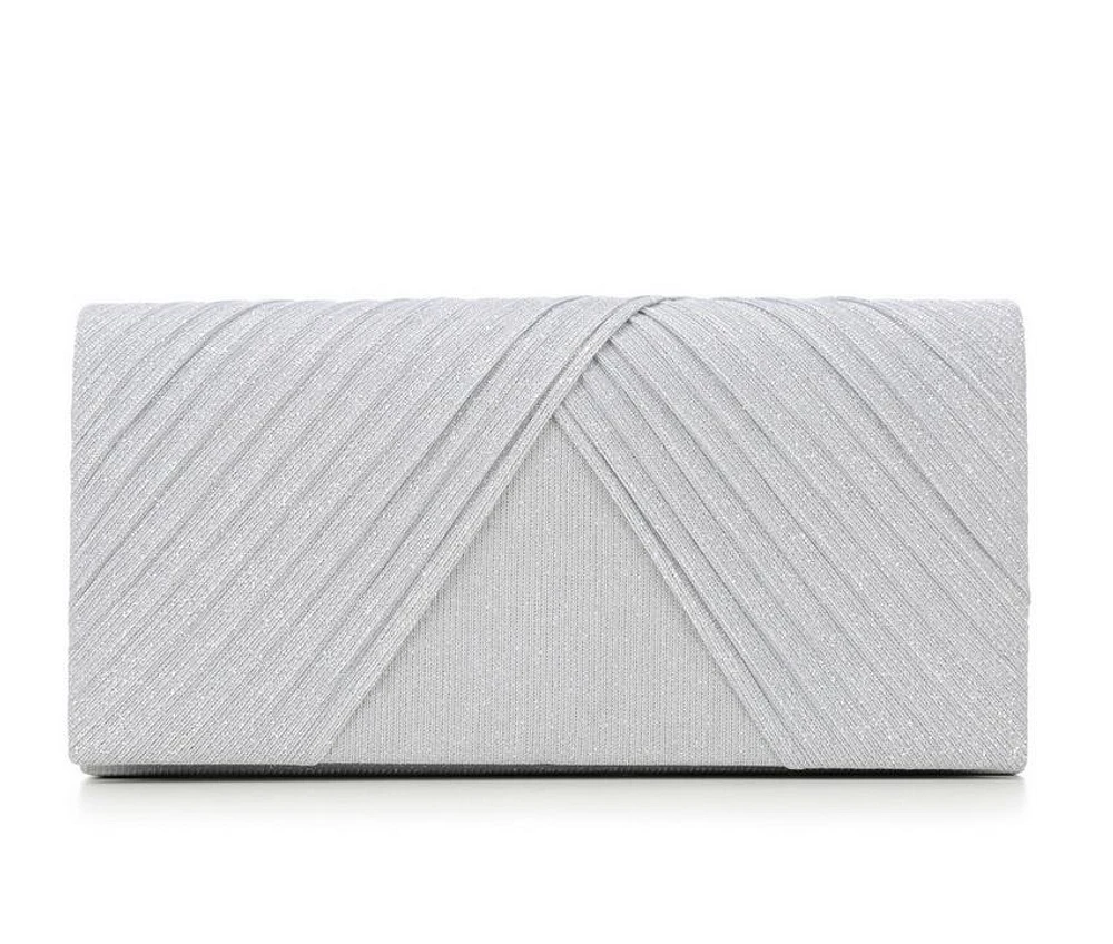 Four Seasons Handbags Pleated Glitter Clutch