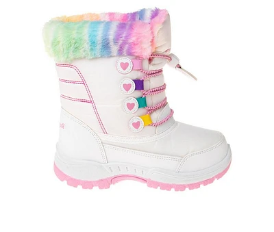 Girls' Rugged Bear Little Kid & Big Pastel Heart Winter Boots