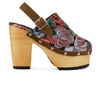 Women's Rag & Co Mural Block Heel Platform Clogs