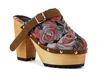 Women's Rag & Co Mural Block Heel Platform Clogs