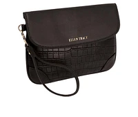 Ellen Tracy Croco Wristlet With Flap