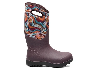 Women's Bogs Footwear Neo Classic Tall Glossy Abstract Rain Boots
