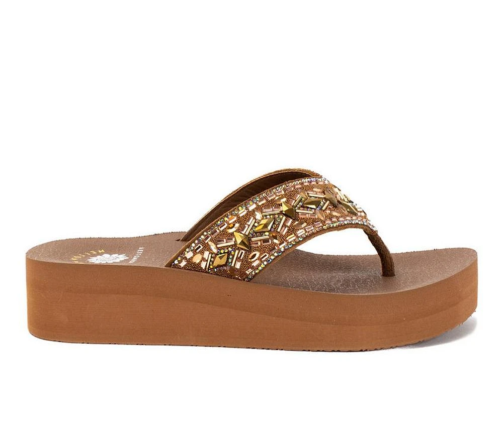 Women's Yellow Box Blaine Platform Flip-Flops