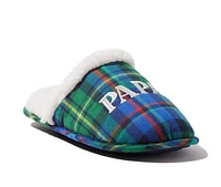 Dearfoams Papa Bear Plaid Scuff Slippers