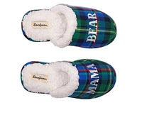 Dearfoams Mama Bear Plaid Scuff Slippers