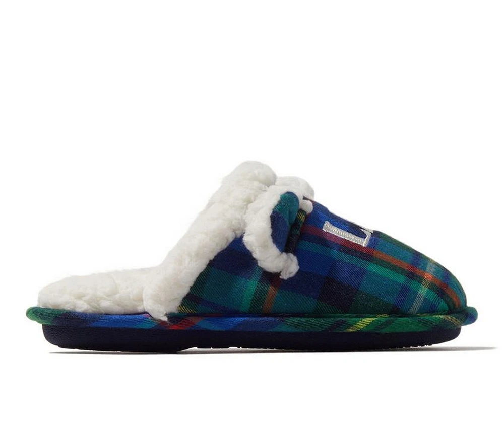 Dearfoams Lil Bear Kids Plaid Scuff Slippers