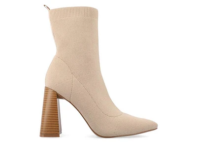 Women's Journee Collection Noralinn Heeled Stretch Knit Booties