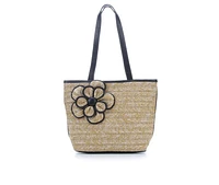 Bueno Of California FLOWER STRAW TOTE Handbag