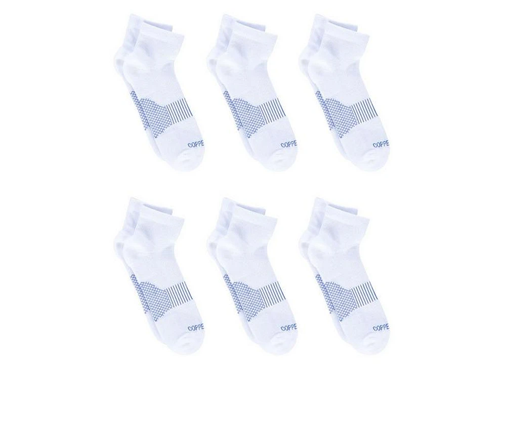 Copper Fit 6 Pack Men's Energy Quarter Crew Socks